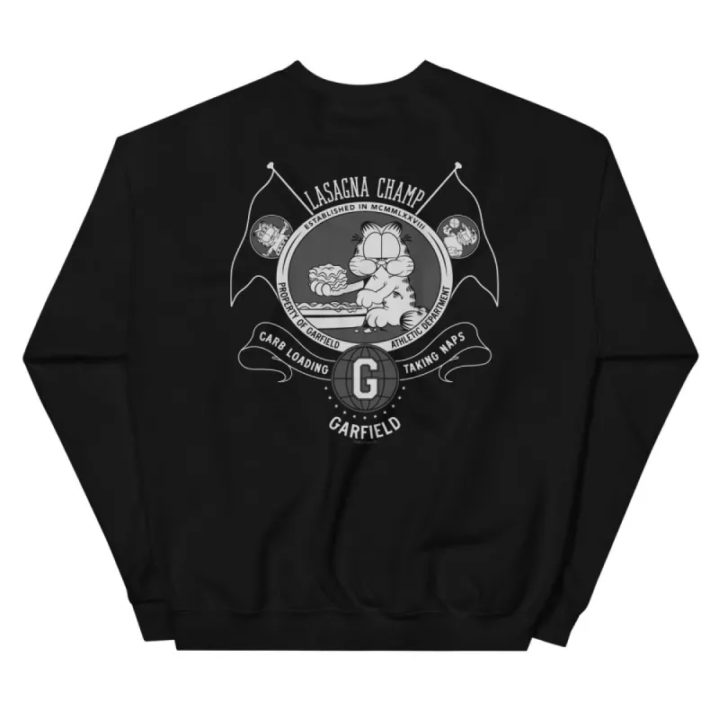 Garfield Athletic Dept. Lasagna Champ Crewneck Sweatshirt sold by MTV