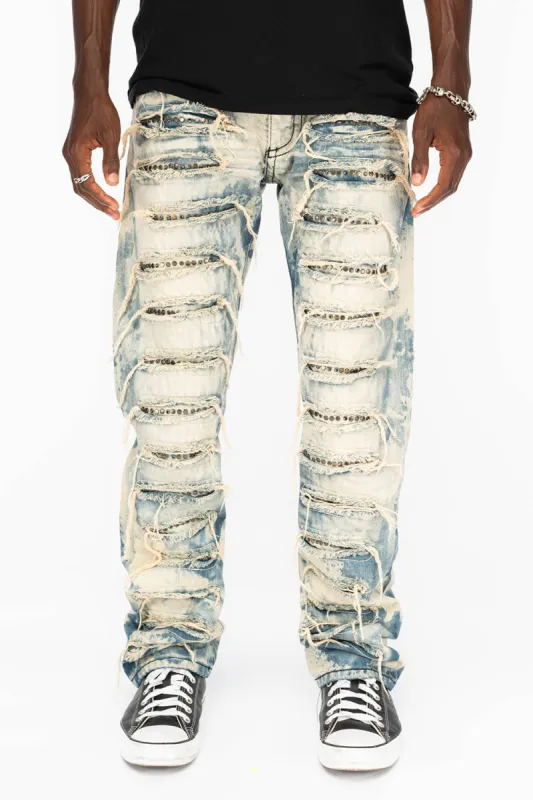 ROBIN'S VINTAGE EDITION JEANS WITH CRYSTALS IN DESTROY CHEROKEE sold by Robin's Jean