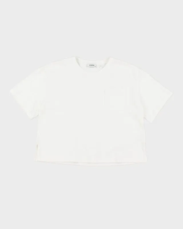 Sandro White Cropped T-shirt - M sold by Rokit