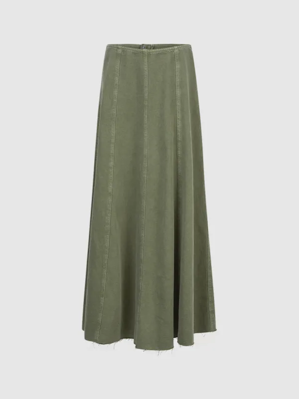 A-Line Denim Skirt sold by Urban Revivo