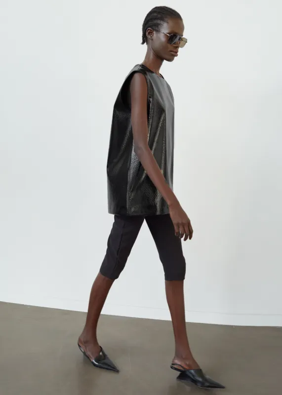 Amaris Crackled Faux Leather Tank Top - Black sold by Frankie Shop