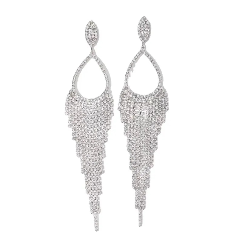 Fancy dress earrings full of drill drops tassel earrings 731767355368 sold by Cocomelody