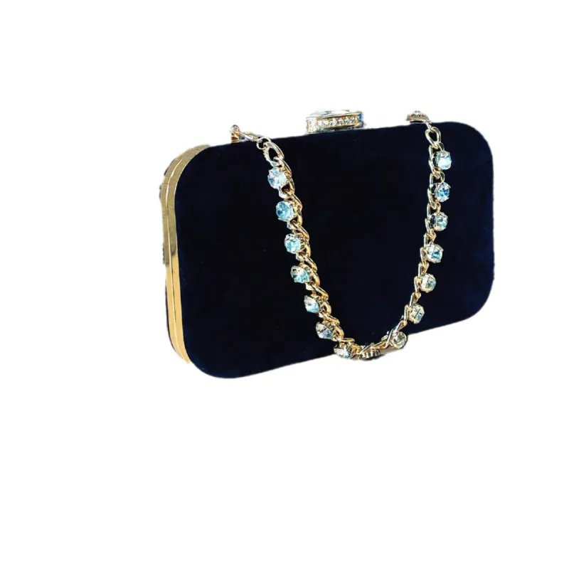 Evening clutch bag diamond-encrusted suede bag Dinner bag Women's crossbody bag 778944030967 sold by Cocomelody