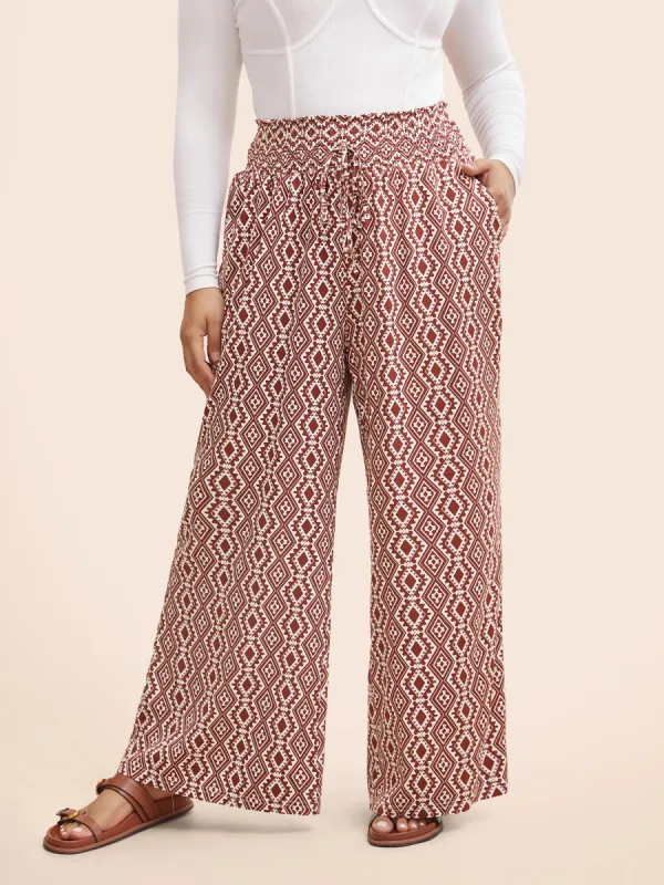 Bandana Paperbag Drawstring Waist Wide Leg Pants sold by Bloomchic