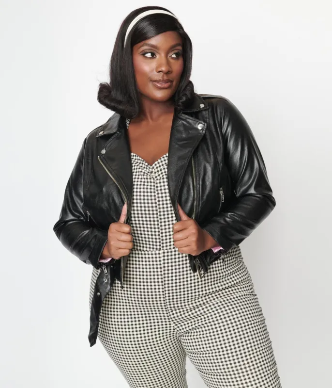 Unique Vintage Plus Size Black Vegan Leather Jacket sold by Unique Vintage