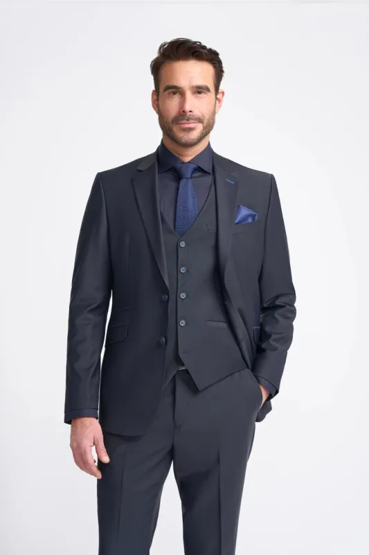 Bond - Men's Dark Navy Tailored Fit Blazer sold by Tru Clothing