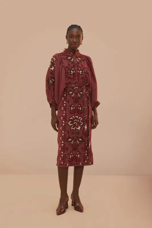 Toucans Scarf Cross Stitch Embroidered Midi Dress sold by FARM Rio