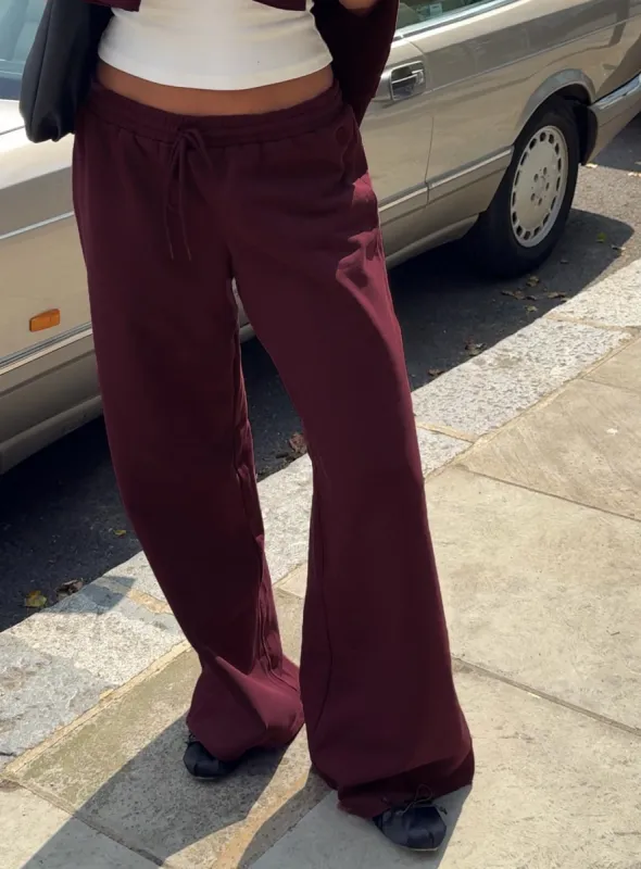 All Day Straight Leg Sweatpants Wine sold by Princess Polly