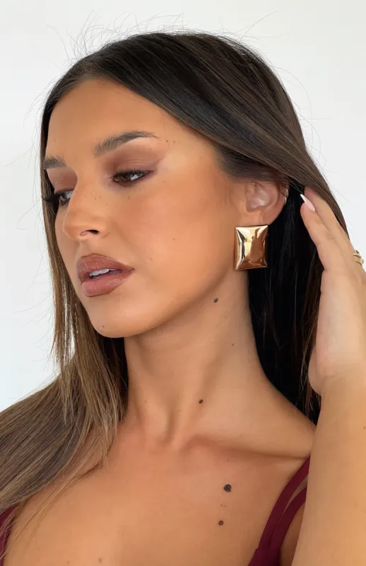 Effortless Stud Earrings Gold sold by White Fox Boutique