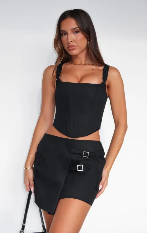Dime Piece Mini Skirt Black sold by White Fox Boutique