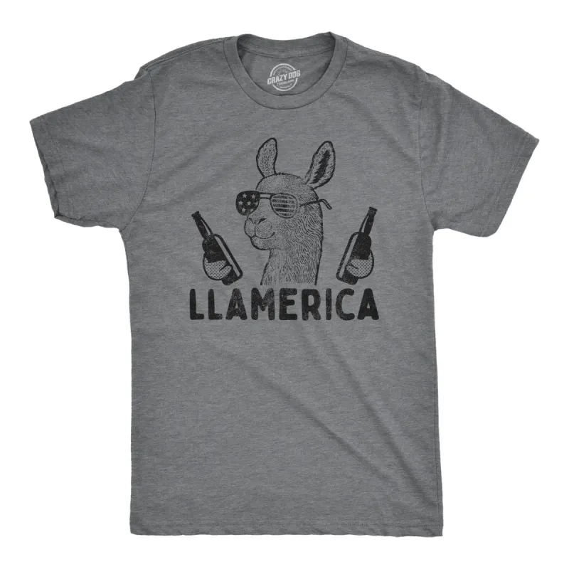 Llamerica Men's T Shirt sold by Crazy Dog T-Shirts