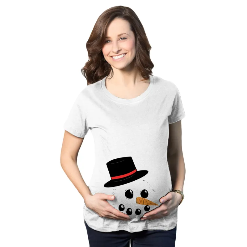 Snowman Face Maternity T Shirt sold by Crazy Dog T-Shirts