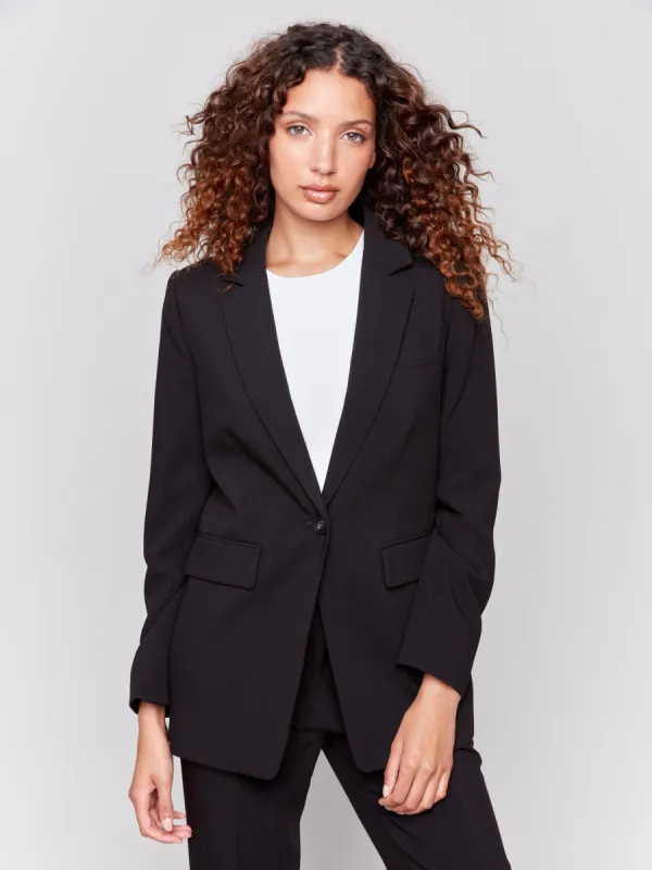 Blazer With Ruched Back - Black sold by Charlie B
