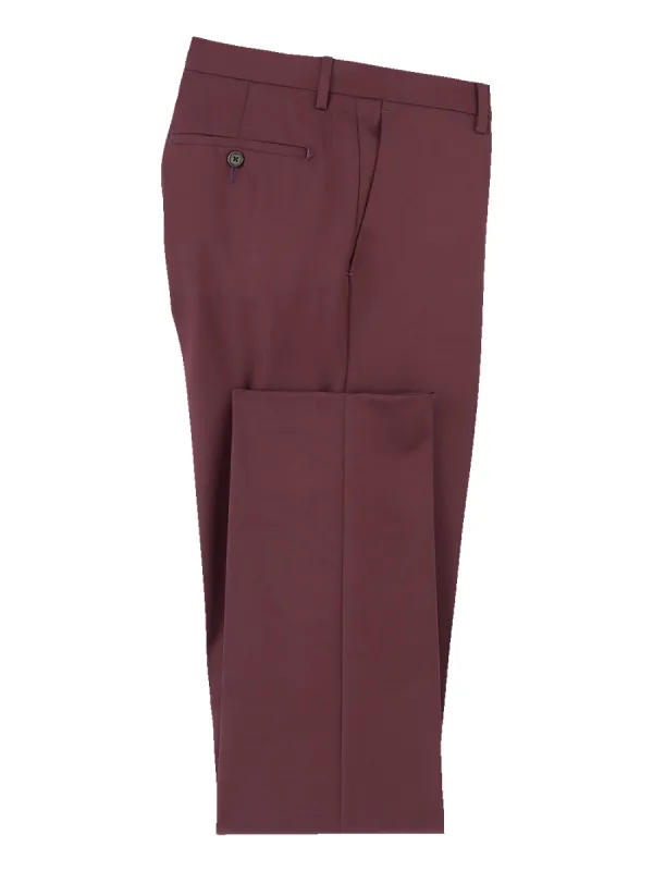 Wool Gabardine Pants - Burgundy sold by Paul Fredrick
