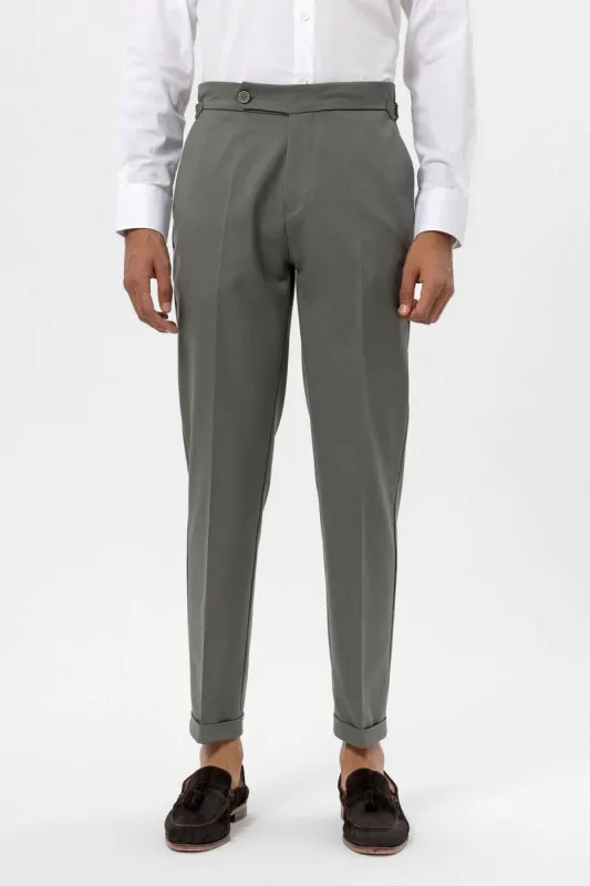 Men's Khaki High-Waist Regular Fit Pants - Wessi sold by Wessi