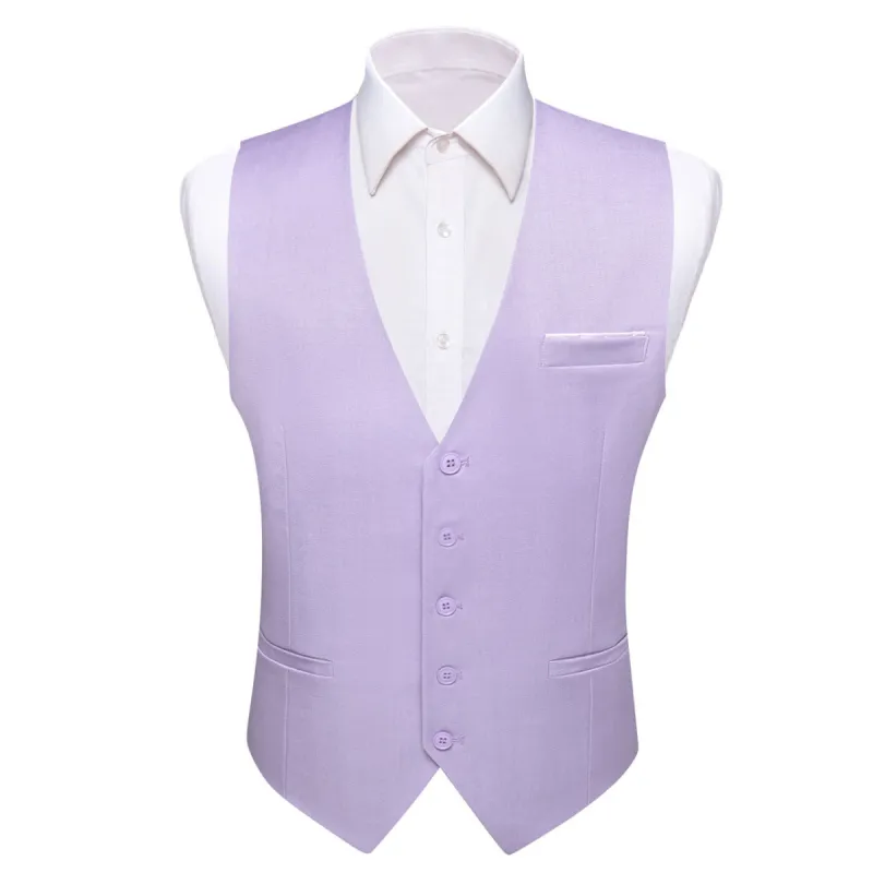 Barry. Wang Vest for Men Thistle Solid V-Neck Button Silk Wedding Waistcoat sold by Barrywang