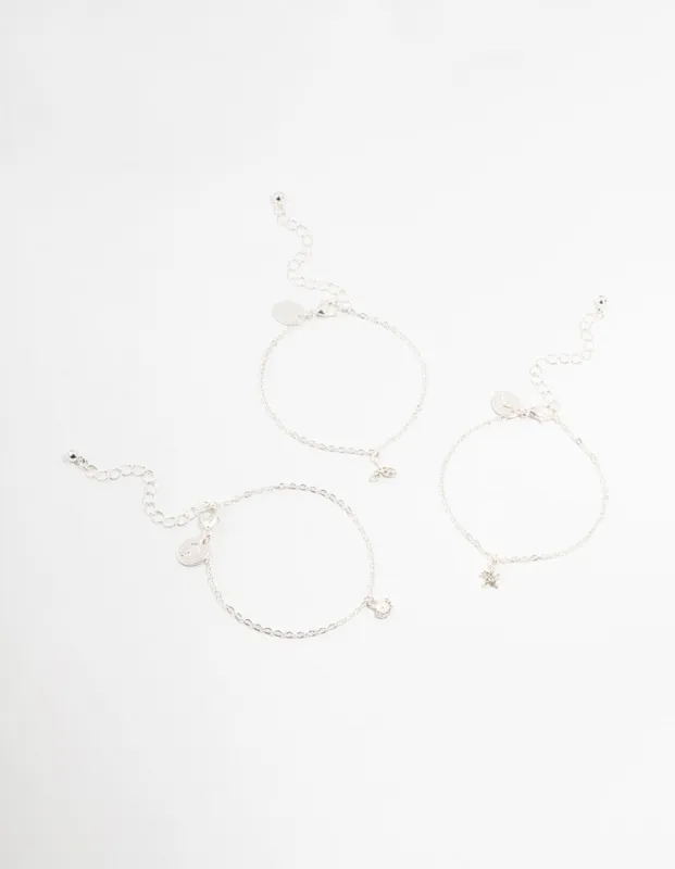Silver Sea Creatures Charm Bracelets 3-Pack sold by lovisa