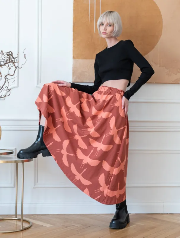 Flow Skirt Cranes Terracotta sold by Ivalo.com
