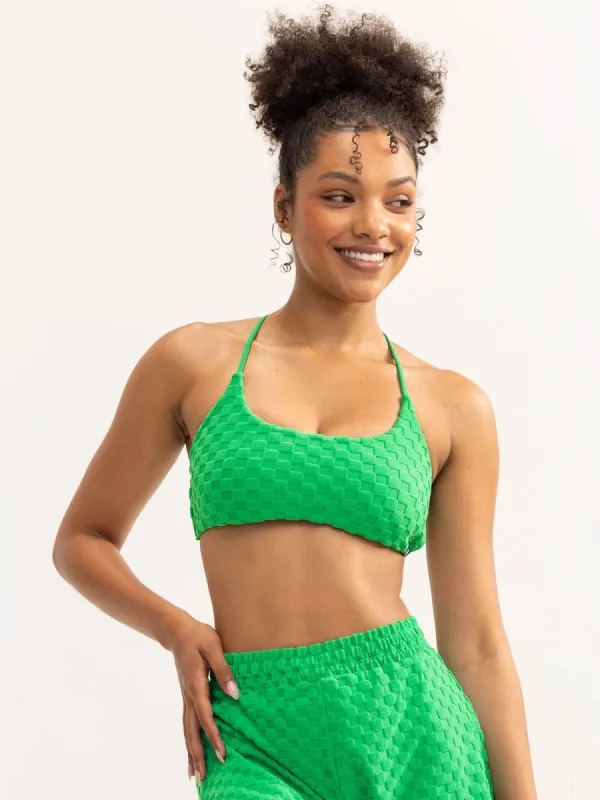 Terry Towelling Sports Crop - Green sold by Ryderwear