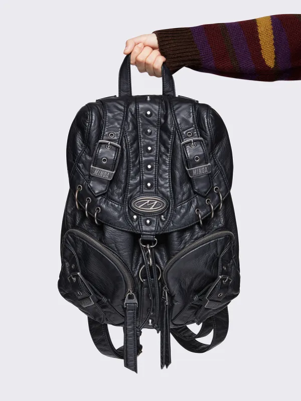 Synth Faux Leather Backpack | Parallel