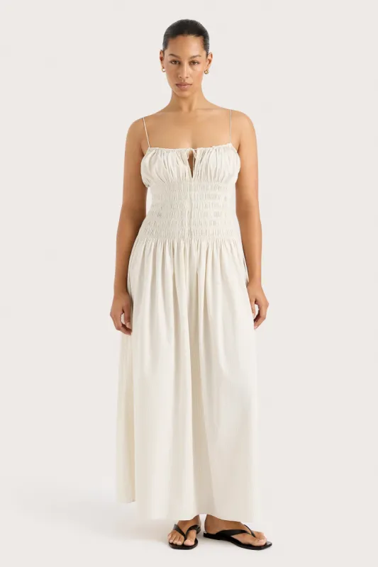 Aya String Maxi Dress Cream Pinstripe - Final Sale sold by Faithfull the Brand