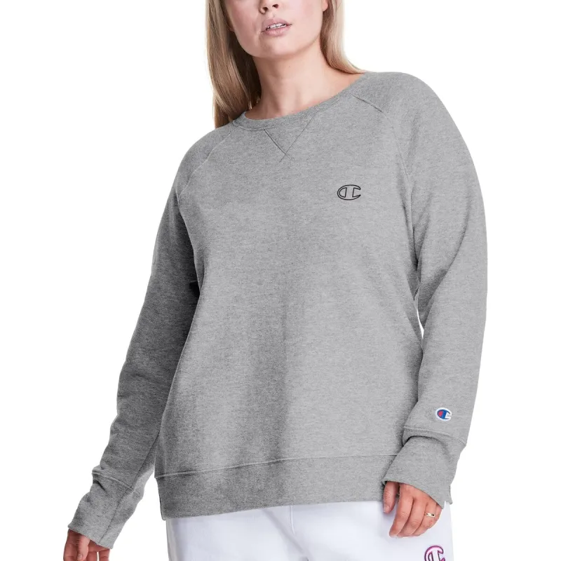 Champion Women's Powerblend Graphic Crewneck Sweatshirt Gray Size 1X sold by Zulily