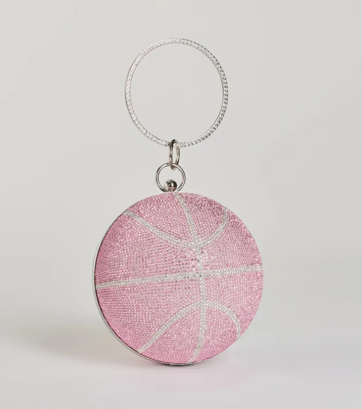 Time Out Rhinestone Basketball Clutch sold by Windsor
