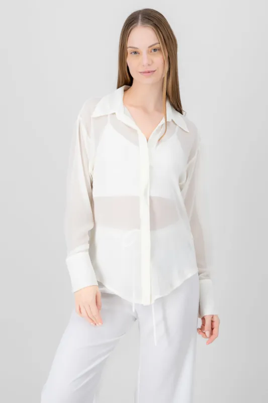 Blusa gasa manga larga con botones Hypsters sold by Shasa
