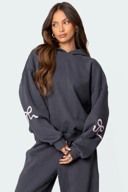 Bonney Bow Detail Hoodie sold by Edikted