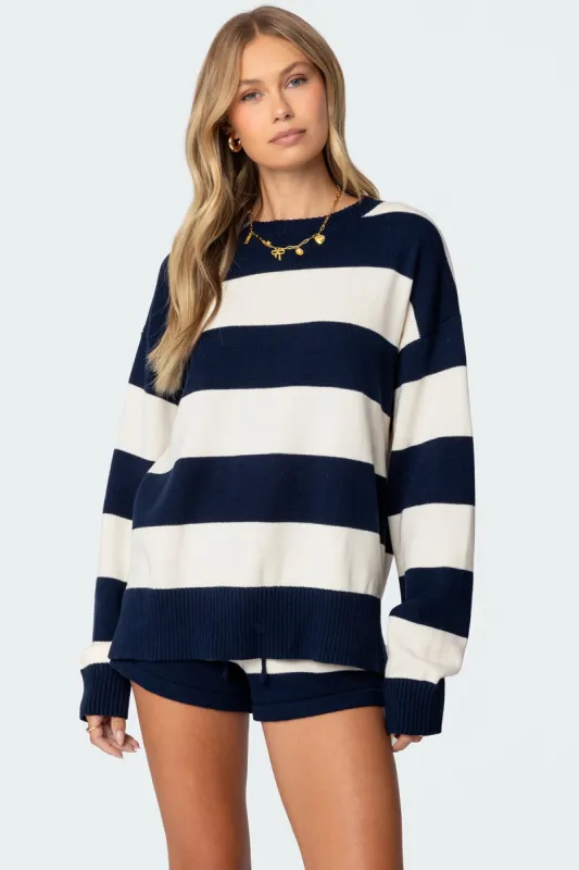 Riley Oversized Striped Sweater sold by Edikted
