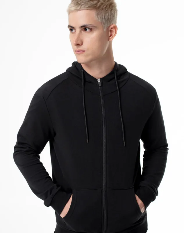 Chaqueta regular fit con capucha negra sold by Gef