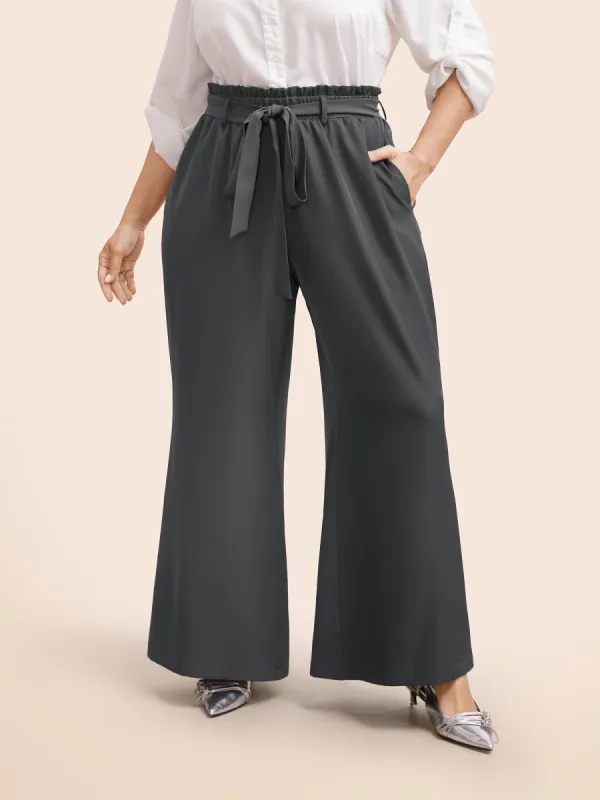 Solid Tie Knot Paperbag Waist Pants sold by Bloomchic