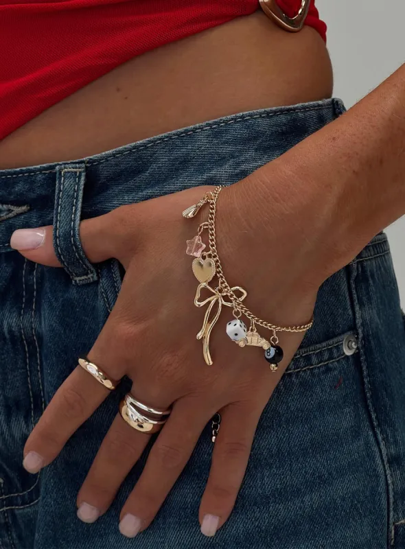 Good Luck Babe Charm Bracelet Multi sold by Princess Polly