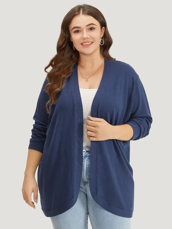 Supersoft Essentials Curved Hem Open Front Cardigan sold by Bloomchic