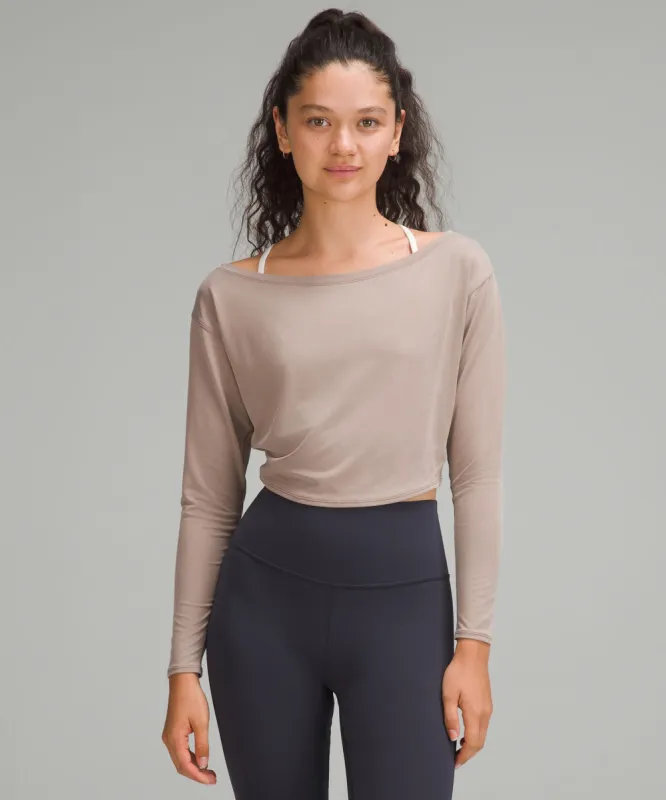 Cupro Boatneck Cropped Long-Sleeve Shirt sold by Lululemon