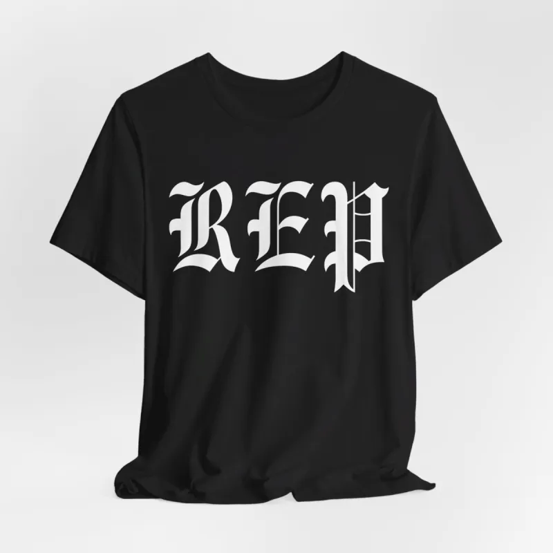 Rep (if a man talks shit on back) Tshirt sold by Rose Blush Studio