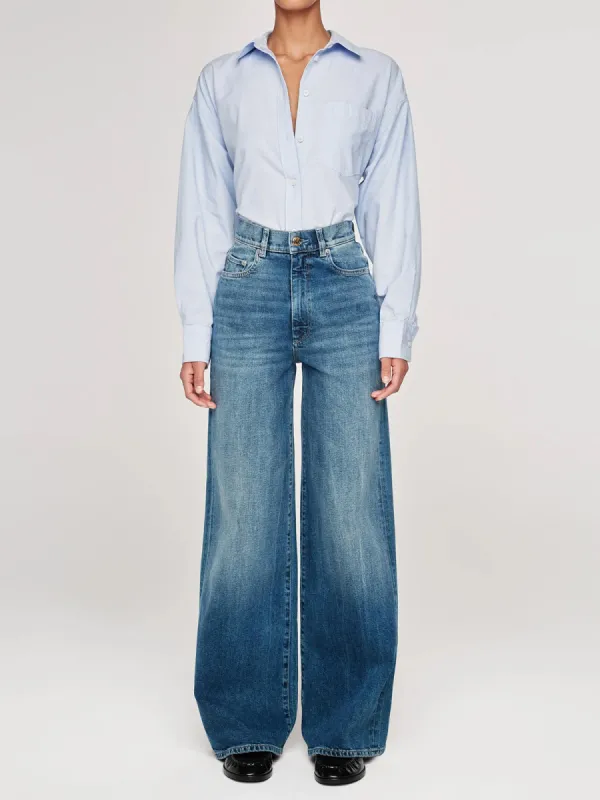 Hepburn Wide Leg Jeans - Blue sold by iris
