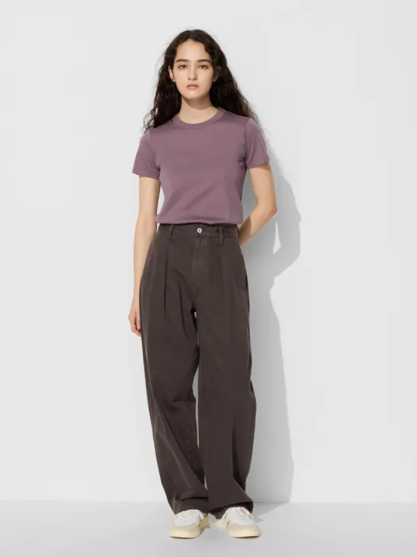 Uniqlo - Cotton Pleated Trousers - Black - 29inch sold by Uniqlo