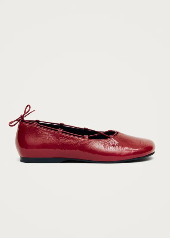 Hollis Onix Red Leather Ballet Flats sold by Alohas