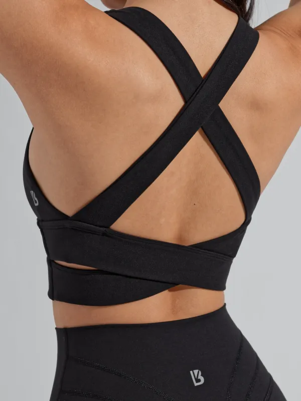 Alpha Sports Bra - Onyx Black sold by BuffBunny