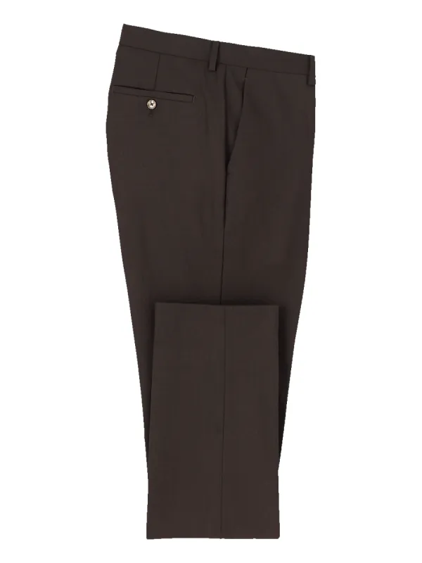 Wool Stretch Bengaline Suit Pants - Dark Brown sold by Paul Fredrick