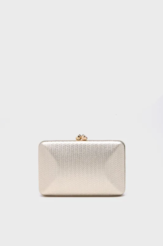 Gold Chica Metallic Textured Clutch sold by Tuckernuck