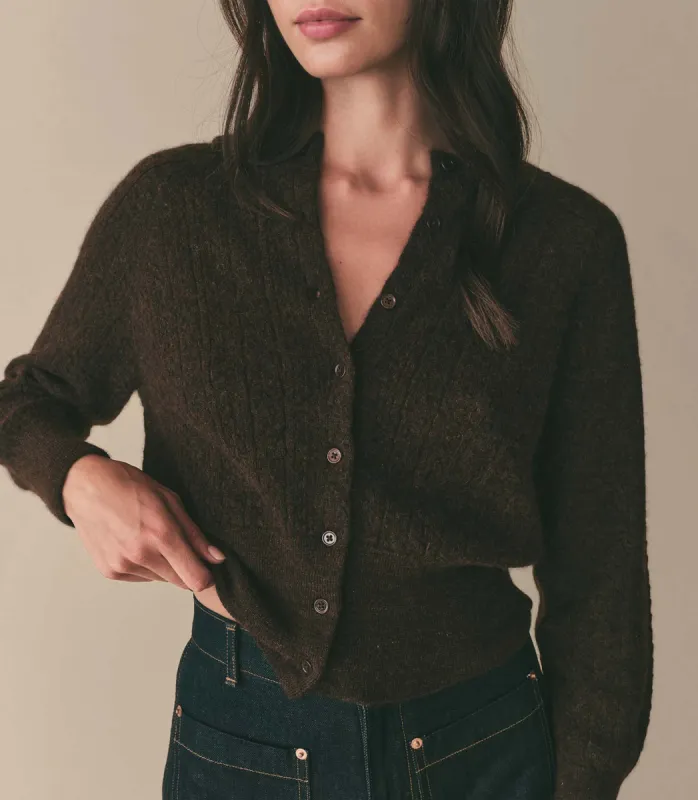 HMD -- EILEEN CARDIGAN -- DARK CACAO sold by Doen