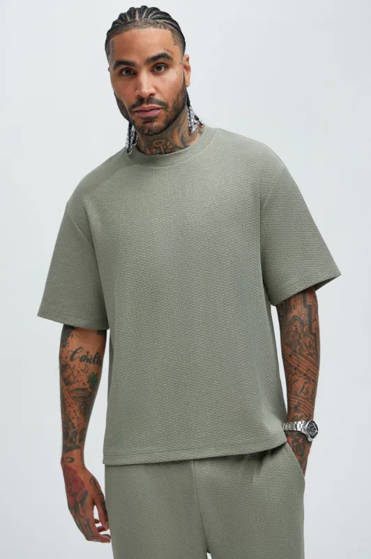 Capstan Textured Relaxed Tee - Olive sold by Fashion Nova