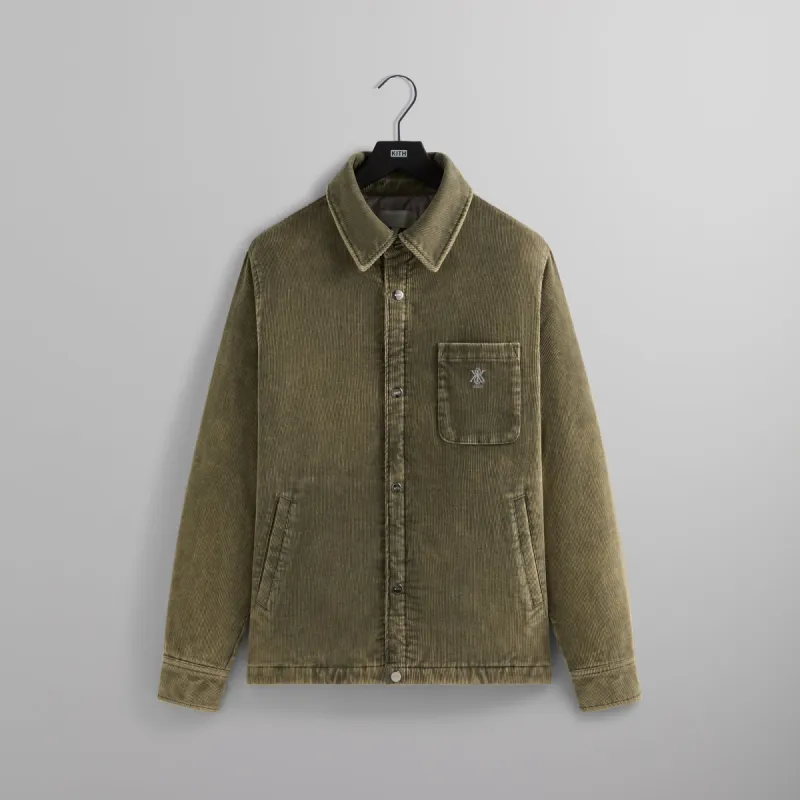 Kith Washed Corduroy Brixton Puffed Shirt Jacket - Mire sold by Kith