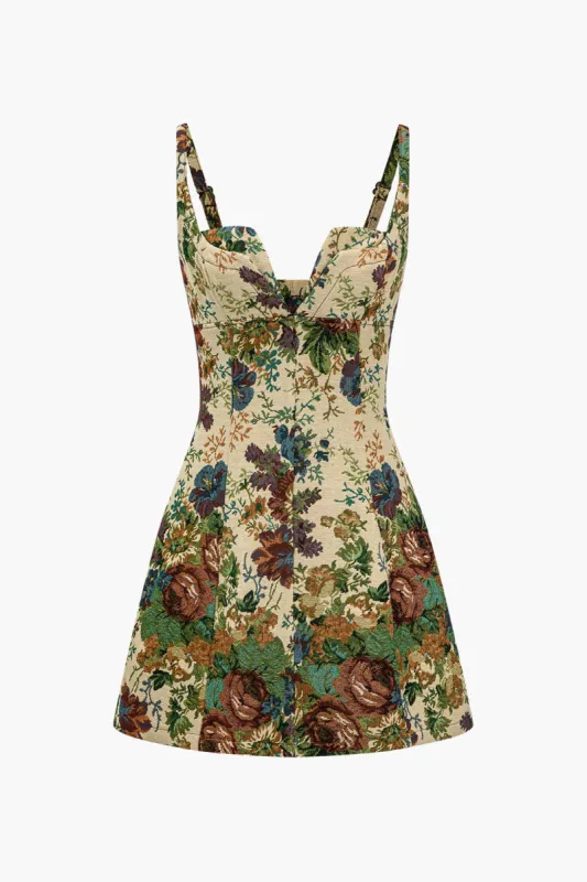 Blomsterprint V-hals mini kjole sold by Micas