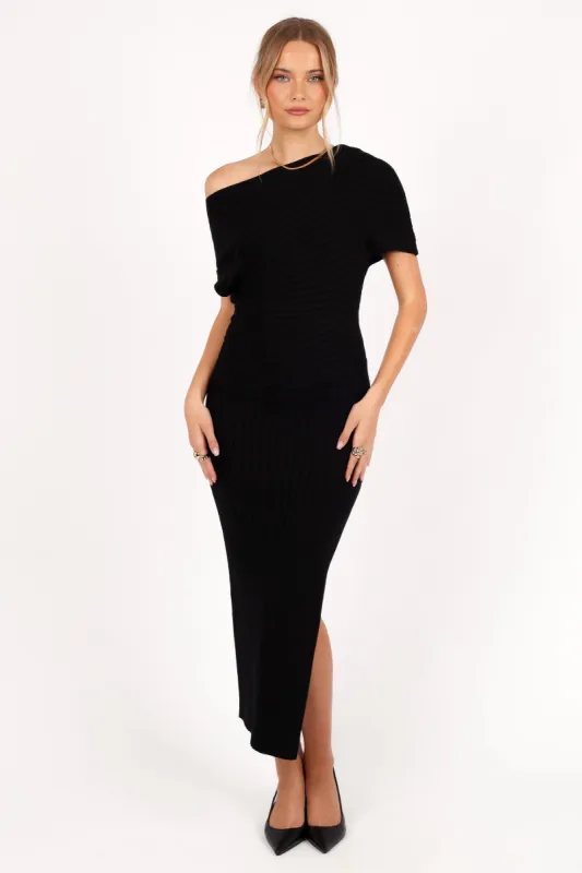 Otis Midi Dress - Black sold by Petal & Pup