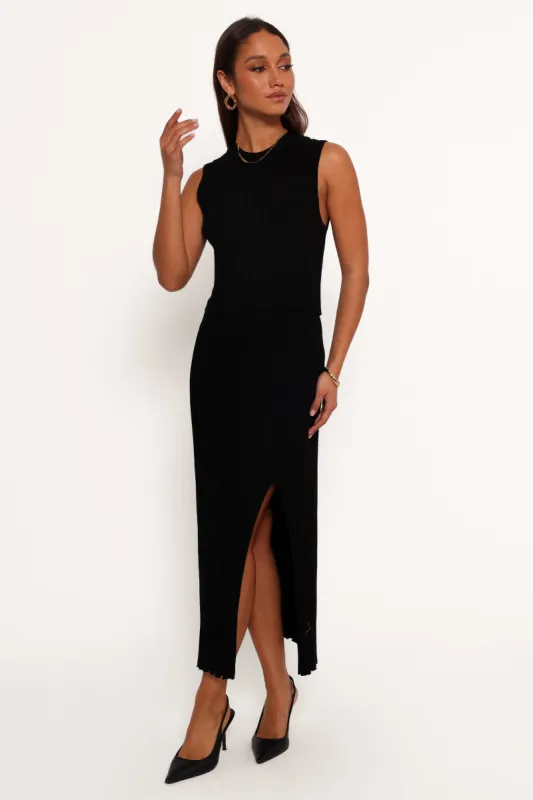 Carson Knit Midi Skirt - Black sold by Petal & Pup