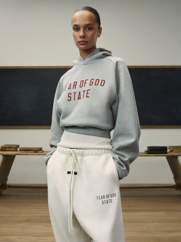 Womens Fleece Cropped Hoodie sold by Essentials