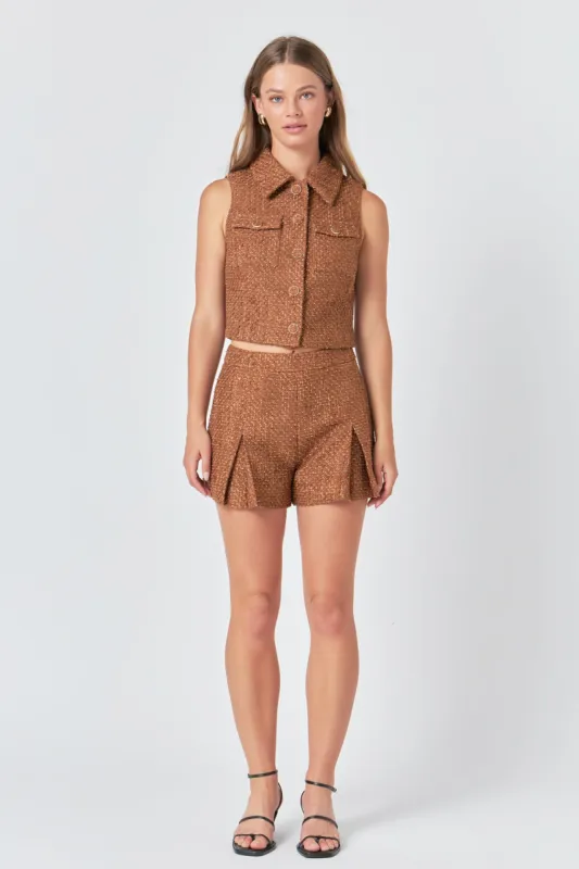 Tweed Short Sleeveless Jacket sold by Endless Rose